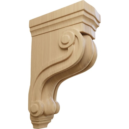 Ekena Millwork 3 3/8"W x 6 1/2"D x 10 1/2"H Boston Traditional Scroll Corbel, Cherry COR03X06X10TSCH